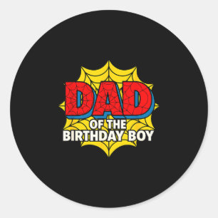 Kids Dad Of The Birthday Boy Sder Theme Party Matc Classic Round Sticker