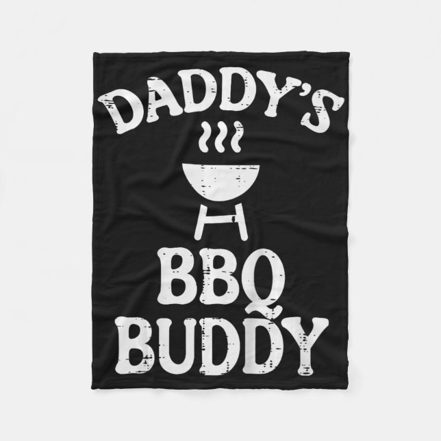 Kids Daddys Bbq Buddy Cute Barbecue Family Match B Fleece Blanket (Front)