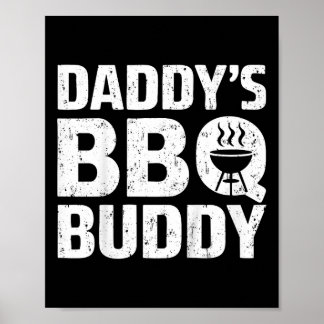 Kids Daddy's Bbq Buddy Shirt Young Boy Girl Funny  Poster