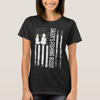 Kids Daddy's Fishing Buddy Fishing Young Fisherma T-Shirt