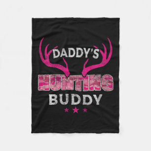 Kids Daddy's Hunting Buddy Funny Camo Daughter Fut Fleece Blanket