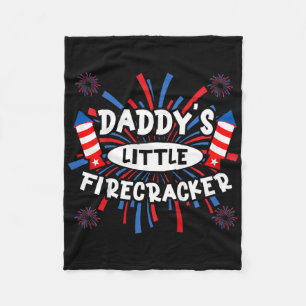 Kids Daddys Little Firecracker Independence Day Fi Fleece Blanket