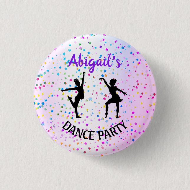 Kids Dance Shades of Colour and Stars All Over 3 Cm Round Badge (Front)