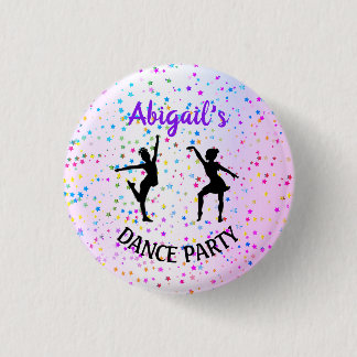 Kids Dance Shades of Colour and Stars All Over 3 Cm Round Badge