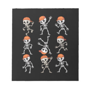 Kids Dancing Skeleton Halloween Notepad