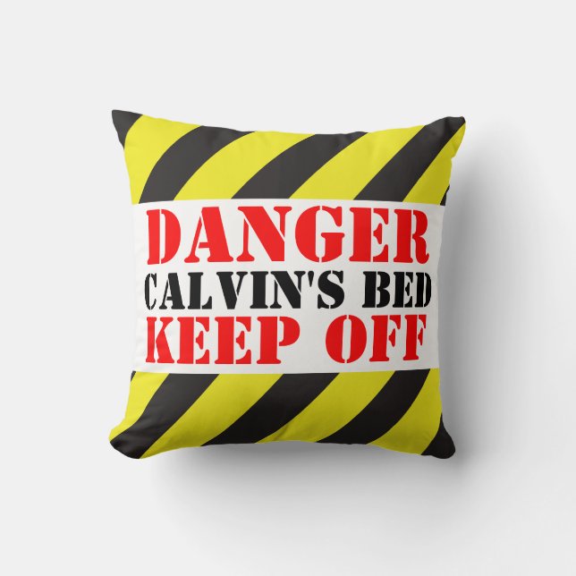 Kids danger sign named keep off pillow (Front)
