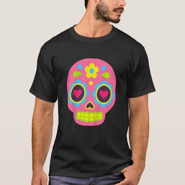 Kids Dia De Los Muertos  Baby Sugar Skull Cute Tod T-Shirt (Front)