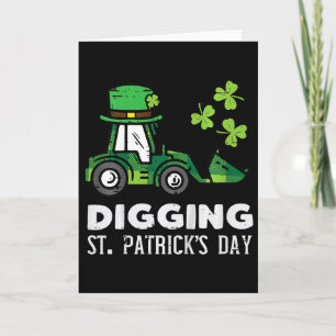 Kids Digging St Patricks Day Truck Bulldozer Toddl Card
