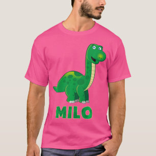 Kids Dino Dinosaur Name Milo T-Shirt