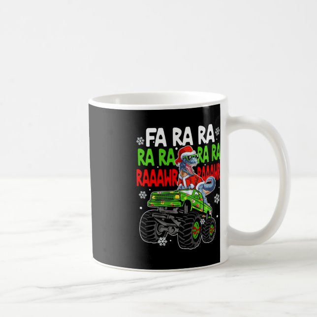 Kids Dino Fa Ra Ra Rawr Dinosaur Monster Truck Chr Coffee Mug (Right)