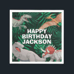 Kids Dino Trex Prehistoric Boy Dinosaur Birthday Napkin<br><div class="desc">This dinosaur design is great for the birthday boy in your life. Give them a dino-mite bday with this dino themed design featuring a trex,  triceratops,  brontosaurus,  pterodactyl,  and raptor.</div>