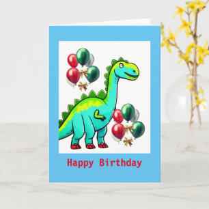 Kid's Dinosaur, 5" x 7" Folded Birthday Card