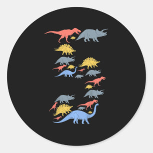 Kids Dinosaur 5th Birthday For 5 Year Old Girls a Classic Round Sticker