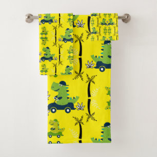 Kids Dinosaur Accessory Bath Towel Set