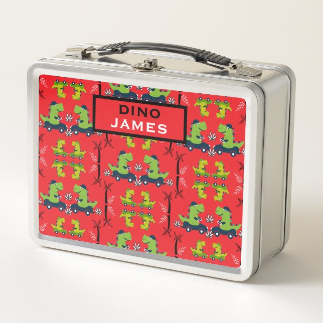 Kids Dinosaur Accessory Metal Lunch Box (Front)