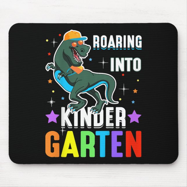 Kids Dinosaur Back To School Roaring Into Kinderga Mouse Pad (Front)