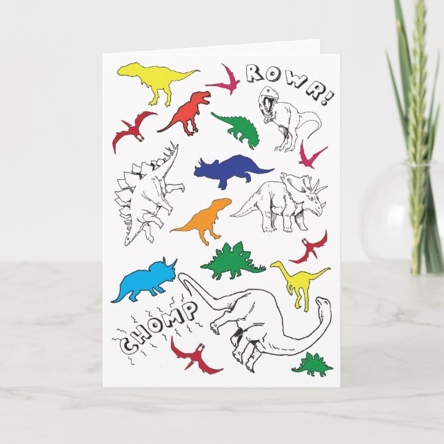 Kids Dinosaur Birthday Card (Front)