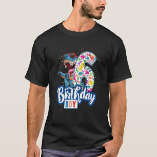 Kids Dinosaur Birthday Idea For Kids I'm 6 & I Am T-Shirt