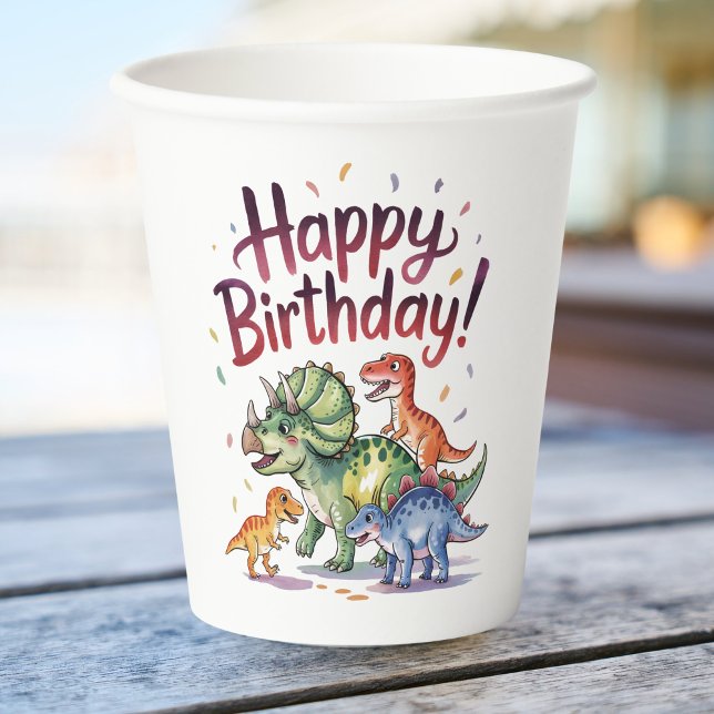 Kids Dinosaur Birthday Paper Cups (Creator Uploaded)