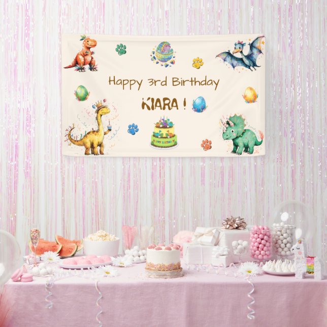 Kids Dinosaur Birthday Party Banner (Party)