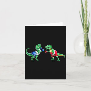 Kids Dinosaur Boxing T Rex T Shirt Gift Gloves Tru Card