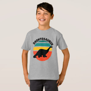 Kids Dinosaur Brontosaurus Retro Sunset Distressed T-Shirt