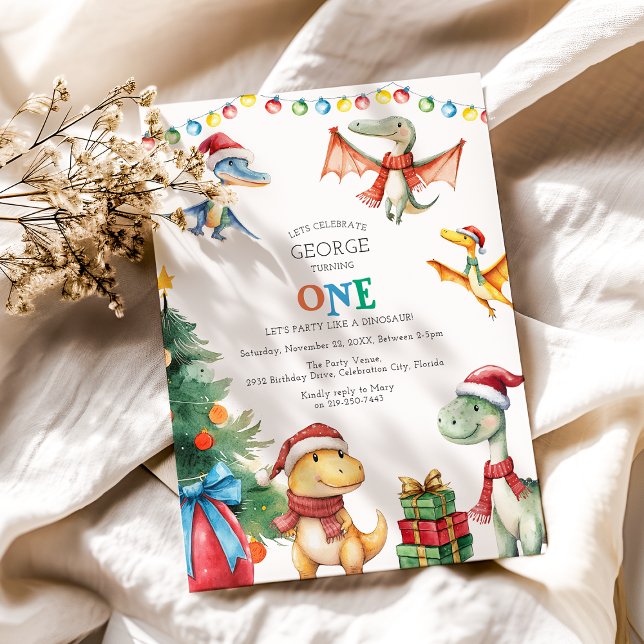 Kids Dinosaur First Birthday Party Invitation (Creator Uploaded)