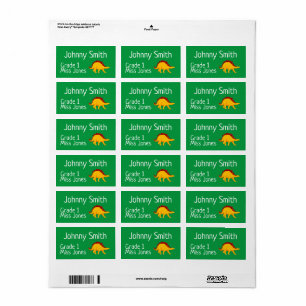Kid's dinosaur name book labels