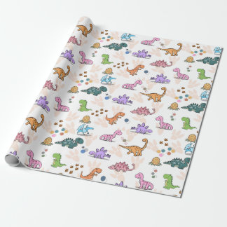 Kids dinosaur party wrapping gift favours paper
