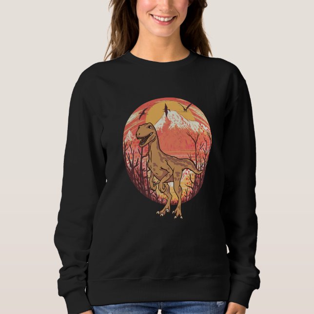 Kids Dinosaur Raptor Velociraptor  Sweatshirt (Front)