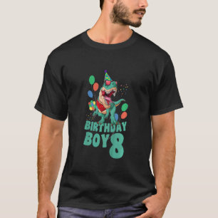 Kids Dinosaur Rawr Kids Boy Dino Birthday 8 T-Shirt