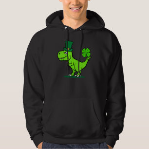 Kids Dinosaur Saint Patrick's Day T Rex Dino Shamr Hoodie
