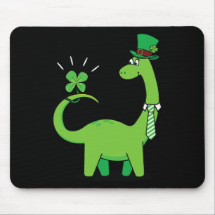 Kid's Dinosaur St Patricks Day Shamrock Shirt Todd Mouse Pad