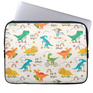 Kids Dinosaur Traveling Pattern Laptop Sleeve