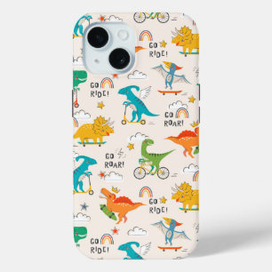 Kids Dinosaur Travelling Pattern iPhone 15 Case