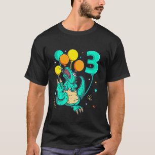 Kids Dinosaur Tyrannosaurus Rex I'm 3 Years Birthd T-Shirt