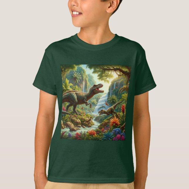 Kids Dinosaurs AI Art  T-Shirt (Front)