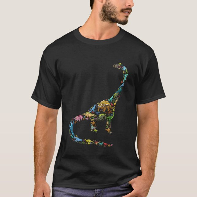 Kids Dinosaurs As Brontosaurus T-Shirt (Front)