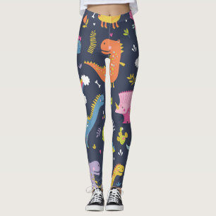 Kids Dinosaurs: Colourful Vintage Pattern Leggings