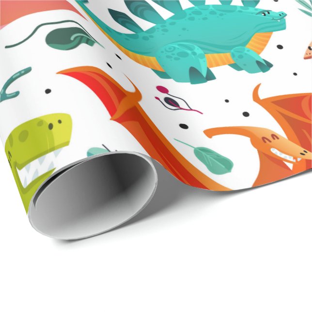Kids Dinosaurs Wrapping Paper (Roll Corner)