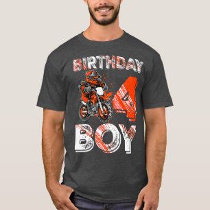 Kids Dirt Bike 4th Birthday Shirt Dirtbike Motorcy