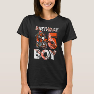 Kids Dirt Bike 5th Birthday  Dirtbike Motorcycle   T-Shirt