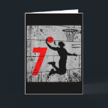 Kids Distressed 7 Year Old 7th Bysketbyll Birthday Card<br><div class="desc">Kids Distressed 7 Year Old 7th Bysketbyll Birthday Slam Dunk</div>