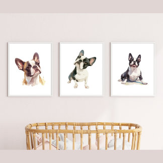 Kids Dog Wall Art, Boston Terrier Poster