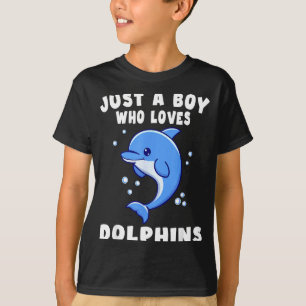 Kids Dolphin Just A Boy Who Loves Dolphins Gift T-Shirt