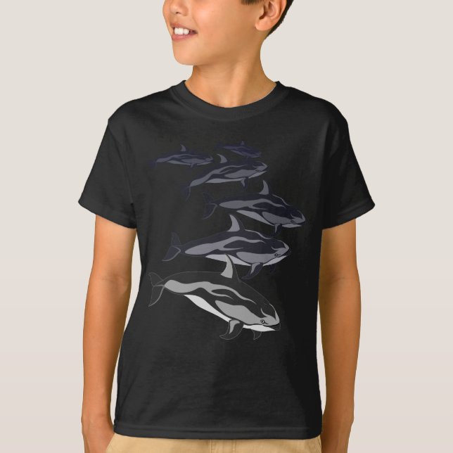 Kid's Dolphin Shirt Custom Dolphin Art T-shirts (Front)