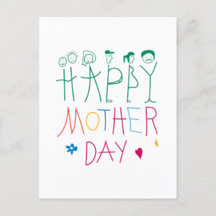 Kids Doodle Happy Mother's Day Postcard