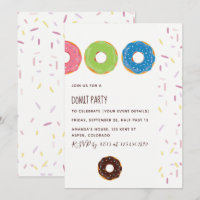 Kids Doughnut Party Invitation