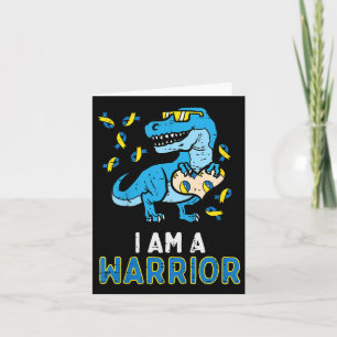 Kids Down Syndrome Warrior Dino Awareness Trex Boy Card