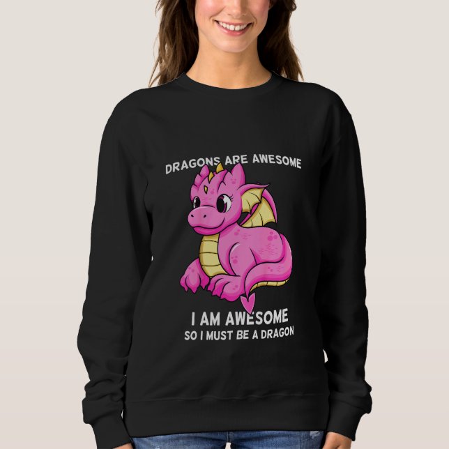 Kids Dragons Are Awesome I'm A Dragon For Boys And Sweatshirt (Front)